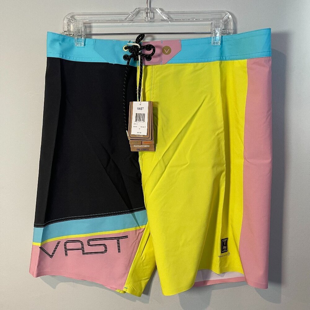 Vast Beta III Men's Boardshort in Pink Multi - Size 36 - NWT